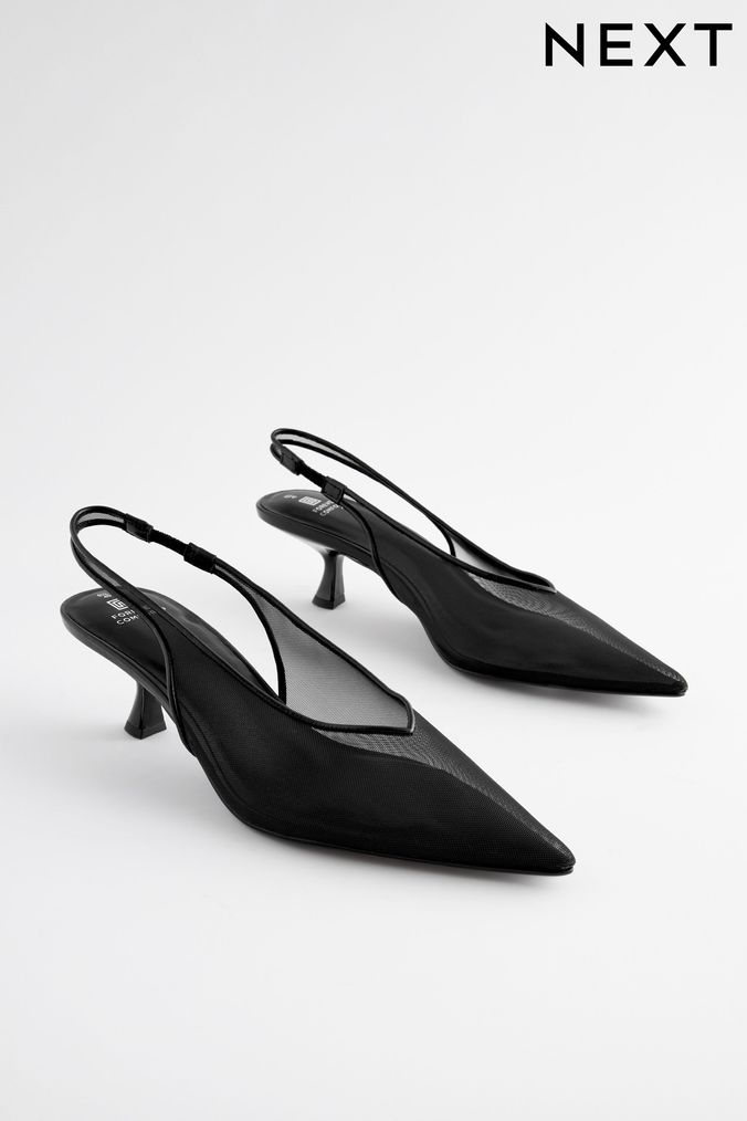 Buy Women s Slingback Low Black Online Next UK