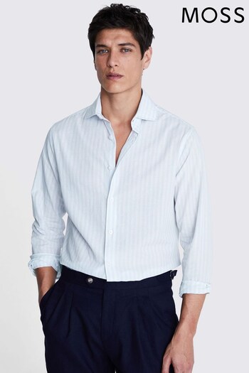 MOSS Cotton Linen Bengal Stripe Shirt (B98504) | £50