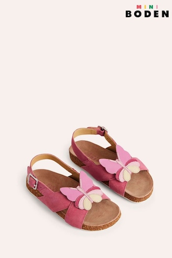 Boden Pink Butterfly Novelty Cross Over Sandals (B98514) | £42 - £48