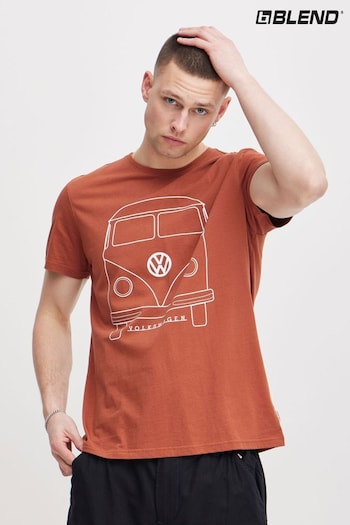 Blend Brown Volkswagen Camper Short Sleeve T-Shirt (B98645) | £28