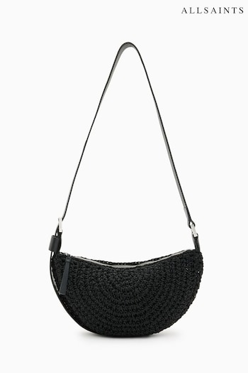 AllSaints Black Half Moon Knot Cross-Body Bag (B98646) | £159