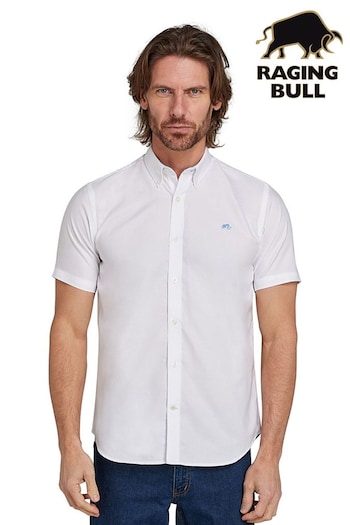 Raging Bull Short Sleeve Lightweight Oxford White Shirt (B98745) | £54 - £64