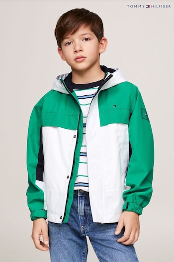 Tommy Hilfiger Green Colorblock Hooded Jacket (B99014) | £90 - £110