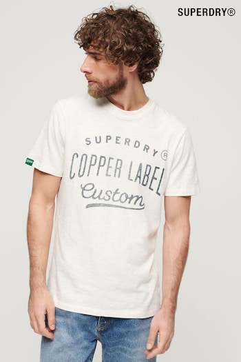 Superdry Cream Copper Label Workwear T-Shirt (B99149) | £30