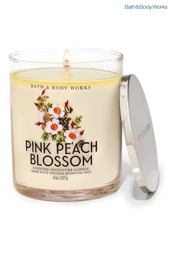 Beer, Wine & Spirits Peach Blossom Pink Peach Blossom Signature Single Wick Candle 8 oz / 227 g (B99166) | £23.50