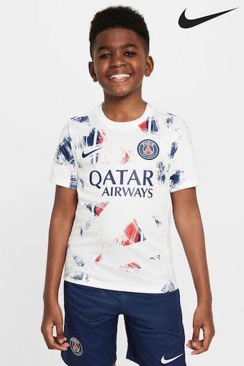 Nike White PSG Academy Pre-Match T-Shirt (B99194) | £55