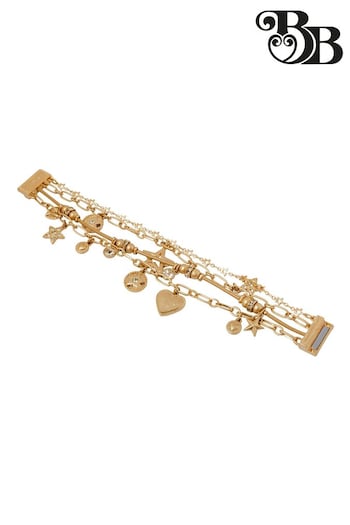Bibi Bijoux Gold Tone Stellar Harmony Layered Cuff Bracelet (B99312) | £35