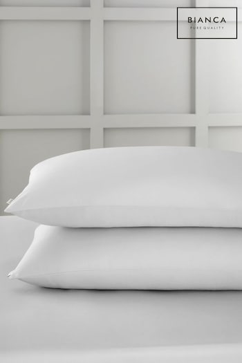 Bianca Dove Grey 400 Thread Count Cotton Sateen Pair Pillowcases (B99390) | £10