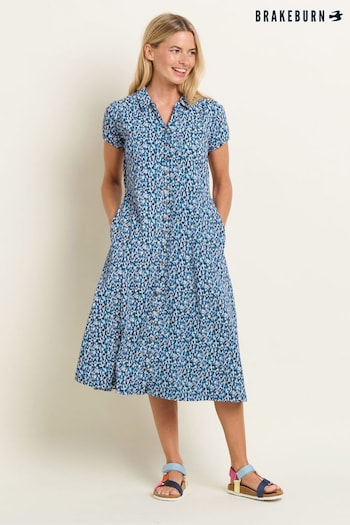 Brakeburn Blue Brushed Camo Shirt Dress (B99477) | £65