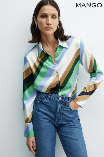 Mango Satin Striped Shirt (B99567) | £36