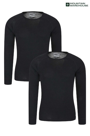 Mountain Warehouse Black Merino Thermal Tops 2 Pack (B99591) | £80