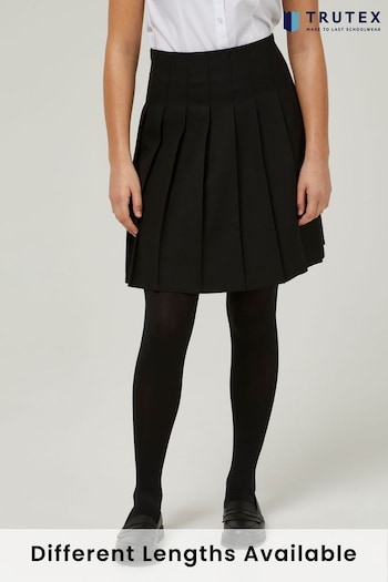 Trutex Black 16" Stitch Down Permanent Pleats School Skirt (10-16 Yrs) (B99621) | £24 - £27