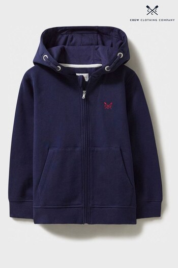 Crew Clothing Company Navy Blue Cotton Casual Hoodie (B99648) | £26 - £34