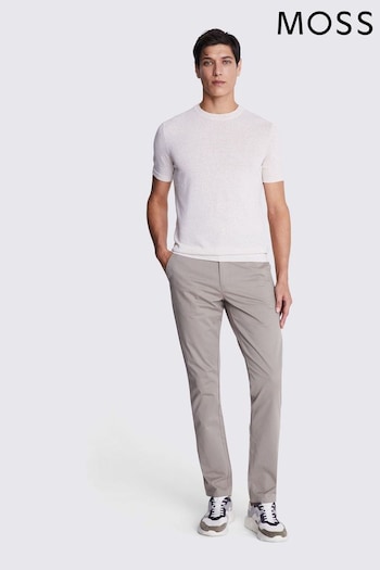 MOSS Tailored Fit Grey Stretch Chinos (B99653) | £60