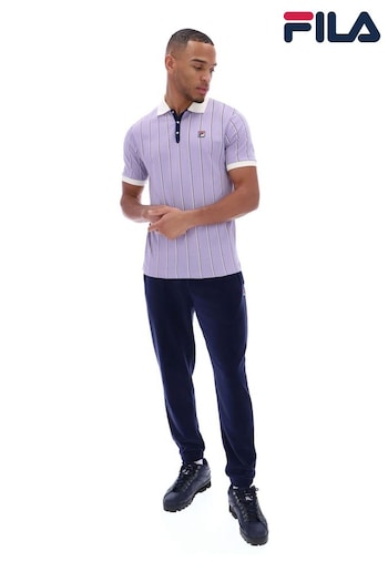 Fila Meias Purple Brett Double Stripe Bb1 Polo Shirt (B99760) | £45