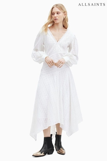 AllSaints White Aviana Broderie Dress (B99812) | £259