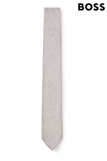 BOSS Natural Jacquard Tie In Cotton And Linen (B99862) | £69