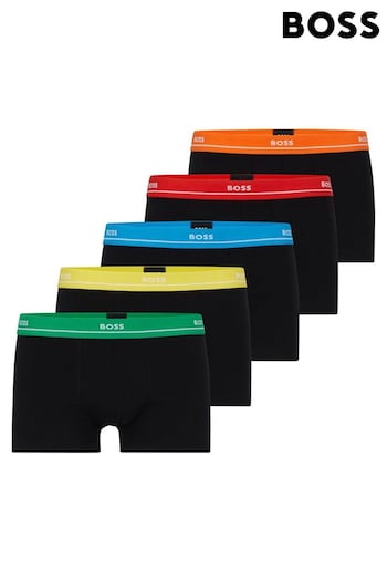 BOSS Black Five-Pack Of Stretch-Cotton Trunks With Logo Waistbands (B99866) | £69