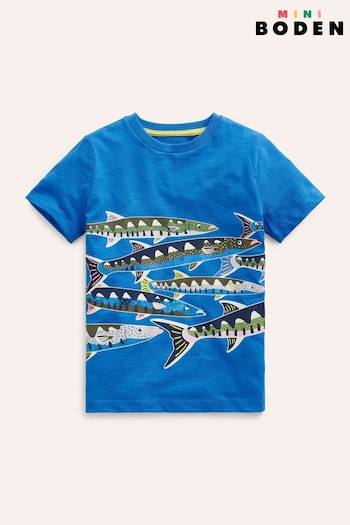Boden Blue Fish Glow And Foil T-shirt (B99907) | £19 - £21