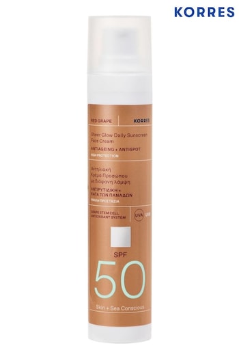 Korres Red Grape Illuminating Sunscreen Face Cream SPF50 50ML (B99935) | £28