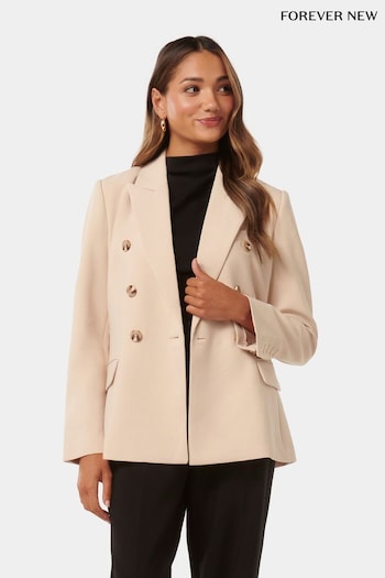 Forever New Natural Petite Immie Double Breasted Blazer (B99954) | £95
