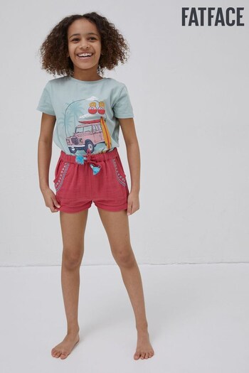 FatFace Pink Lyla Embroidered Shorts (BG2244) | £14