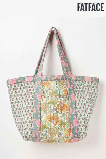 FatFace Green Remi Quilted Beach Bag (BMR233) | £49.50