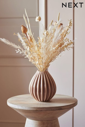 Natural Artificial Dried Floral In Blush Vase (BXV342) | £35