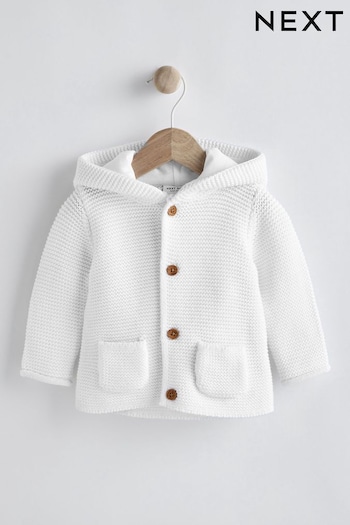 White Baby Knitted Cardigan (0mths-3yrs) (C00105) | £12 - £14