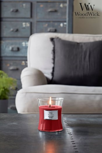 Woodwick Red Medium Hourglass Pomegrante Candle (C00187) | £25