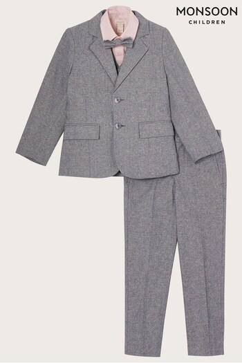 Monsoon Grey Bow Tie Five-Piece Suit (C00246) | £105 - £120