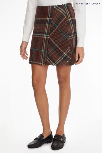 Tommy Hilfiger Green Wool Check Skirt (C00624) | £170