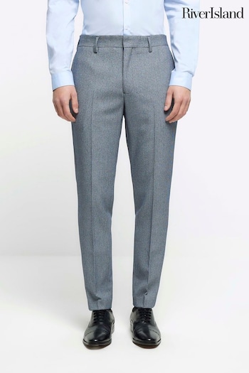 River Island Blue Houndstooth Suit: Trousers und (C00857) | £50