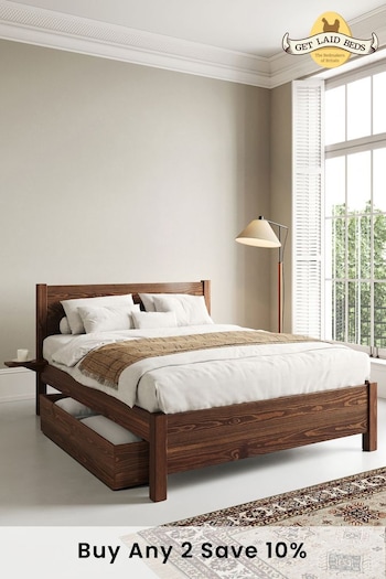 Get Laid Beds Coffee Bean Oxford Square Leg Bed Combo (C01150) | £630 - £845