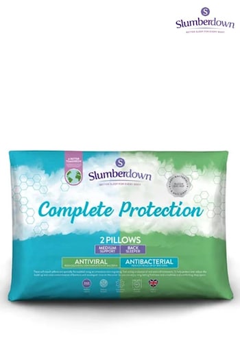 Slumberdown 2 Pack Complete Protection Anti Allergy Pillows (C01266) | £19