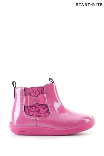 Start Rite Pink Wonderland Leather Zip Up Chelsea rivoli Boots (C01332) | £45