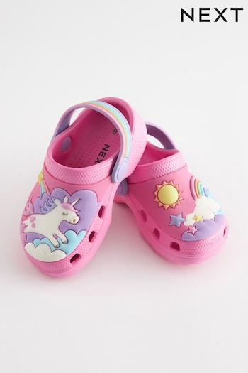 Pink Unicorn Clogs With Ankle Strap (C01416) | £11 - £14