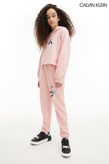 Calvin Klein Girls Pink Gradient Monogram Joggers (C01447) | £35