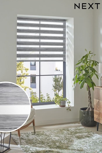 Charcoal Grey Marl Premium Ready Made Woven Day And Night Zebra Roller Blind (C01475) | £38 - £50