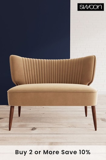 Swoon Easy Velvet Natural Biscuit Duke Two Seater Sofa (C01477) | £819