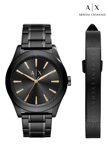 Armani Exchange Gents Black Watch & Bracelet Gift Set (C01505) | £199