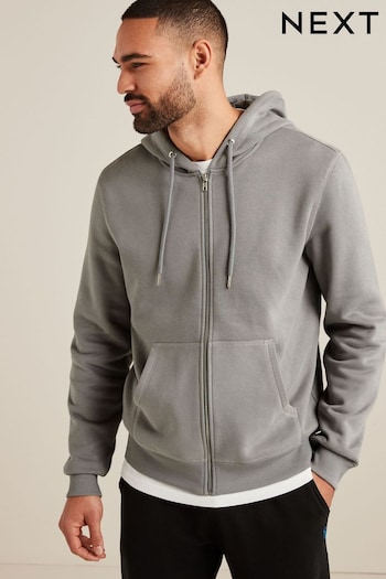 Pale Grey Zip Through Hoodie (C01549) | £30