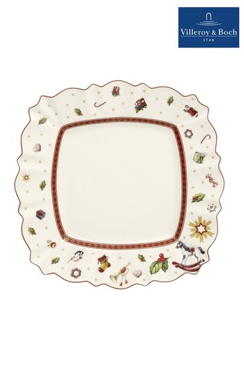 Villeroy and Boch Red Toy's Delight Christmas Square Dinner Plate (C01631) | £40