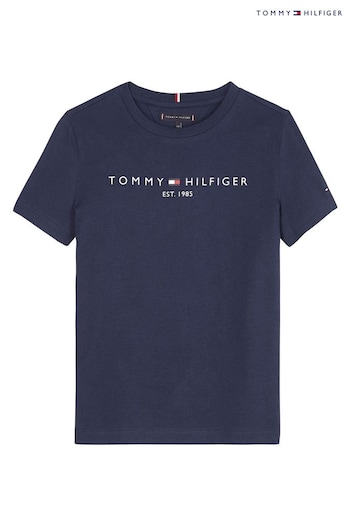 Tommy crew Hilfiger Blue Essential T-Shirt (C01749) | £25