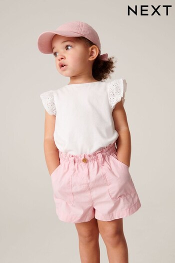 Pink Cotton Shorts Waist (3mths-7yrs) (C01783) | £6 - £8