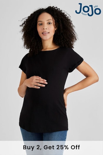 Swim & Beachwear Black Navy & White Stripe Boyfriend Maternity T-Shirt (C01804) | £16.50