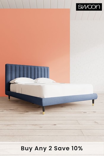 Swoon Houseweave Navy Blue Porlock Bed (C01815) | £879 - £989