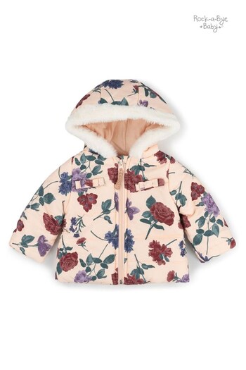 Rock A Bye Baby Boutique Cream Floral Print Padded Coat (C01908) | £25