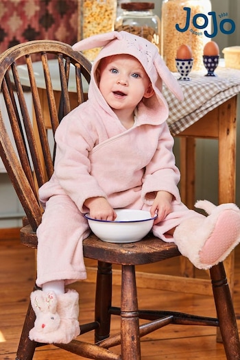 JoJo Maman Bébé Pink Bunny Cotton Towelling Wrap All In One (C01955) | £26