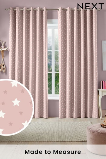 Blush Pink Kids Ditsy Stars Made To Measure Curtains (C01971) | £82
